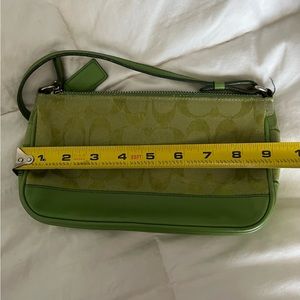 Green Coach wristlet